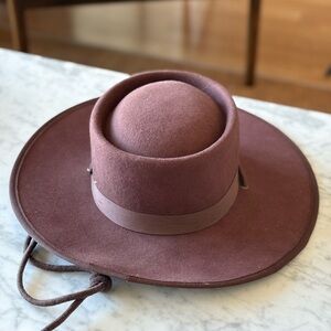 Biltmore x Madewell Wool Dipped Crown Felt Hat, Burgundy